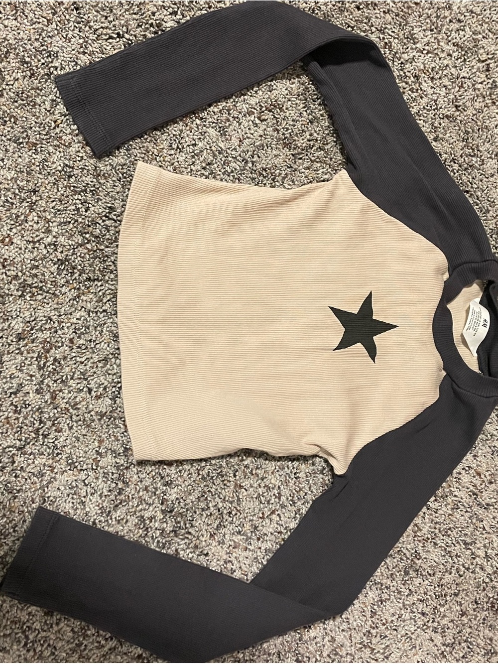 H&M Beige Body with Charcoal Trim Sweatshirt